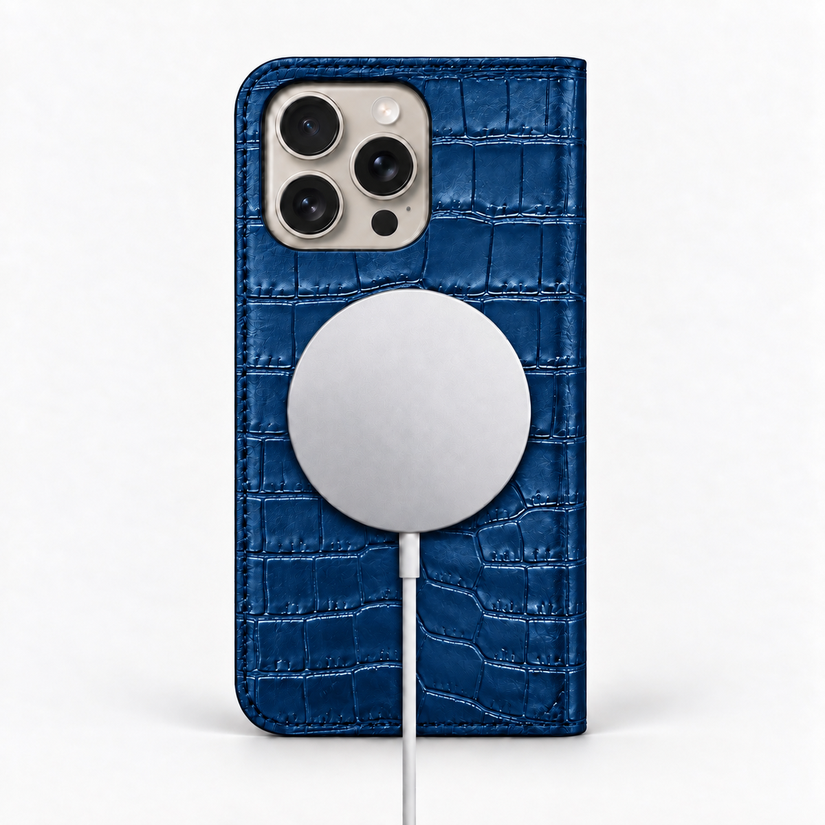 iPhone 16 Pro — Vitello stampa alligatore — Blu — Visualizza immagine 5