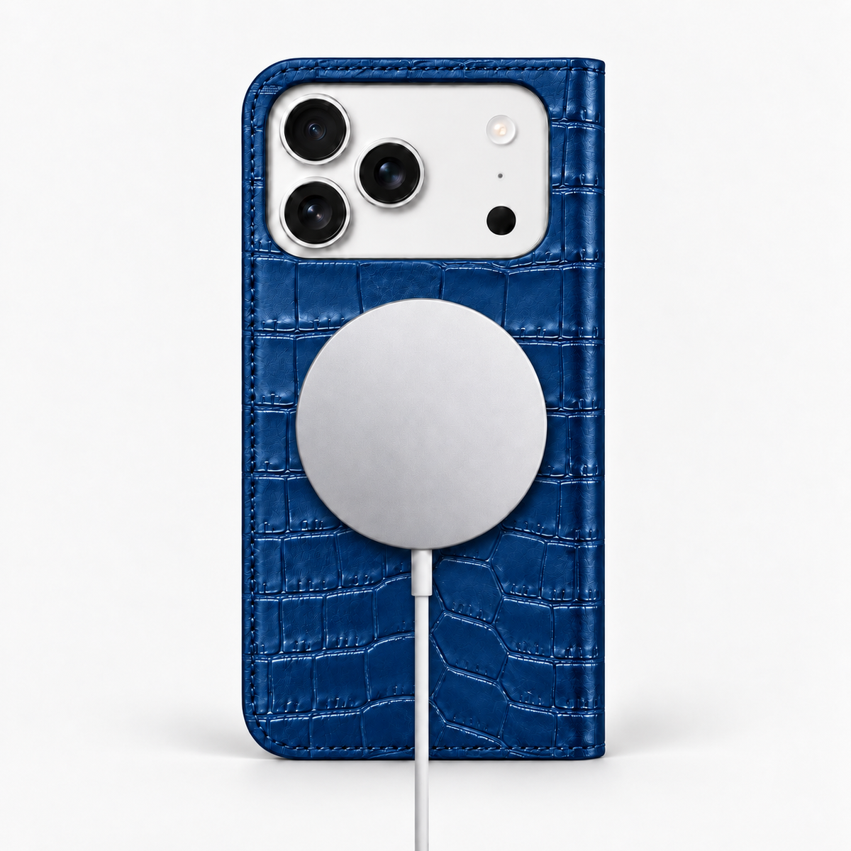 iPhone 18 Pro Max — Vitello stampa alligatore — Blu — Visualizza immagine 5
