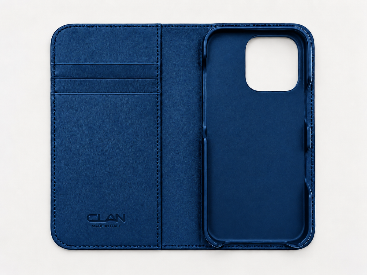 iPhone 16 Pro — Vitello stampa alligatore — Blu — Visualizza immagine 2