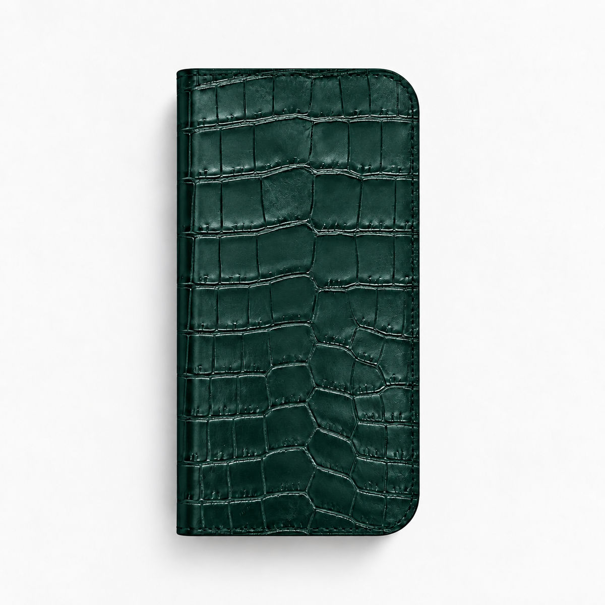 iPhone 18 Pro — Vitello stampa alligatore — Verde scuro — Visualizza immagine 1