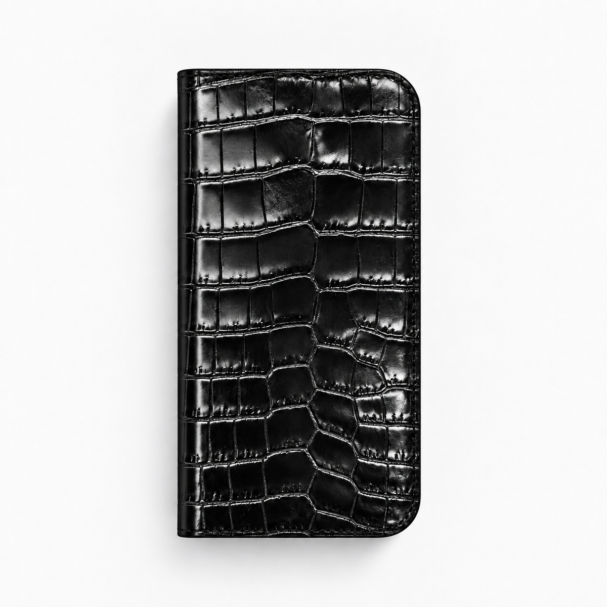 iPhone 16 Pro — Vitello stampa alligatore — Nero lucido — Visualizza immagine 1