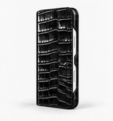 iPhone 16 Pro — Vitello stampa alligatore — Nero lucido — Visualizza immagine 4