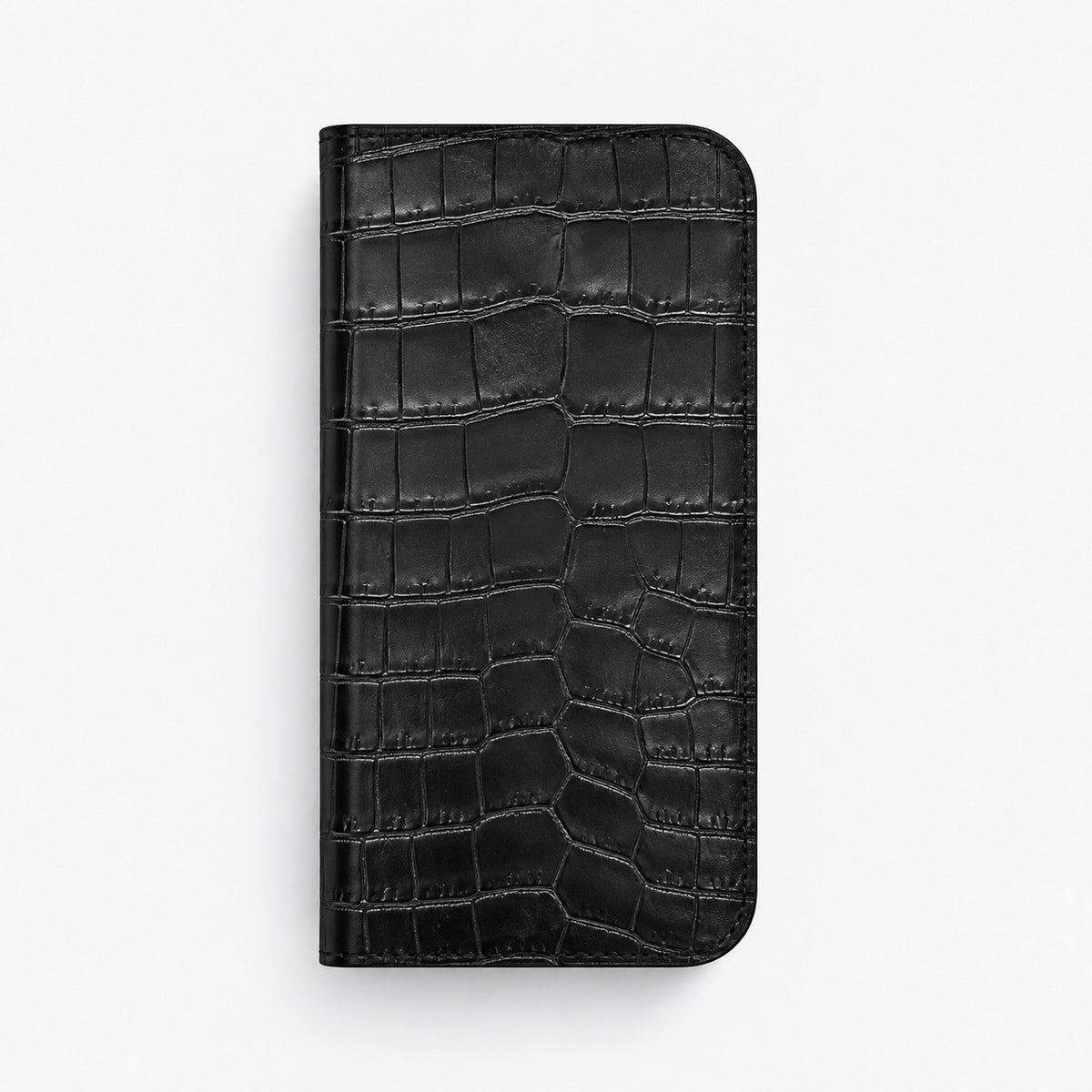 iPhone 17 Pro — Vitello stampa alligatore — Nero — Visualizza immagine 1