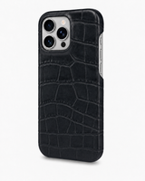 iPhone 16 Pro — Crocodile-embossed calfskin — Black — View image 2