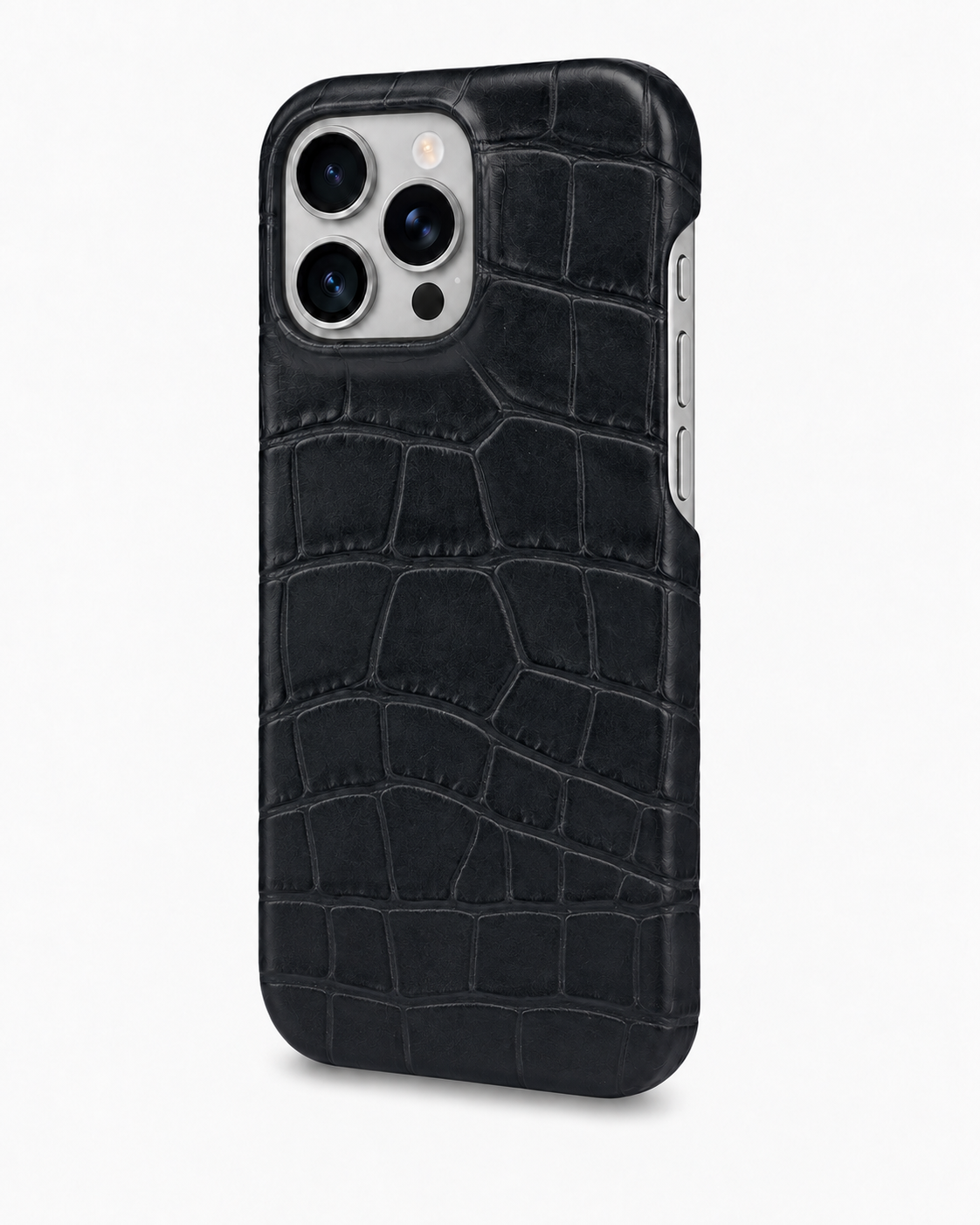 iPhone 16 Pro — Crocodile-embossed calfskin — Black — View image 2
