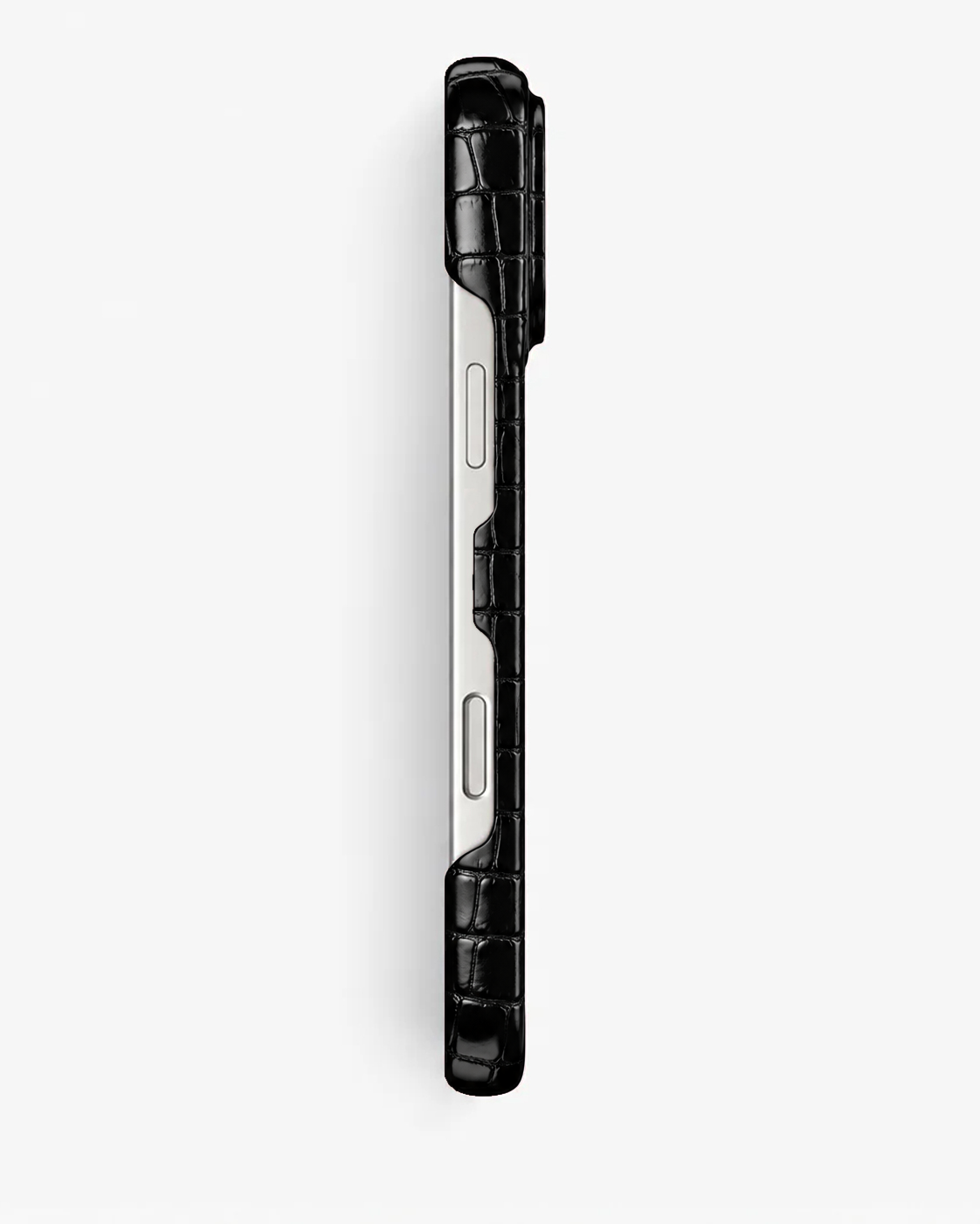 iPhone 17 Pro — Veau embossé crocodile — Noir brillant — Voir l’image 4