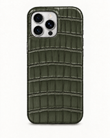 iPhone 16 Pro Max — Crocodile — Vert militaire — Voir l’image 1