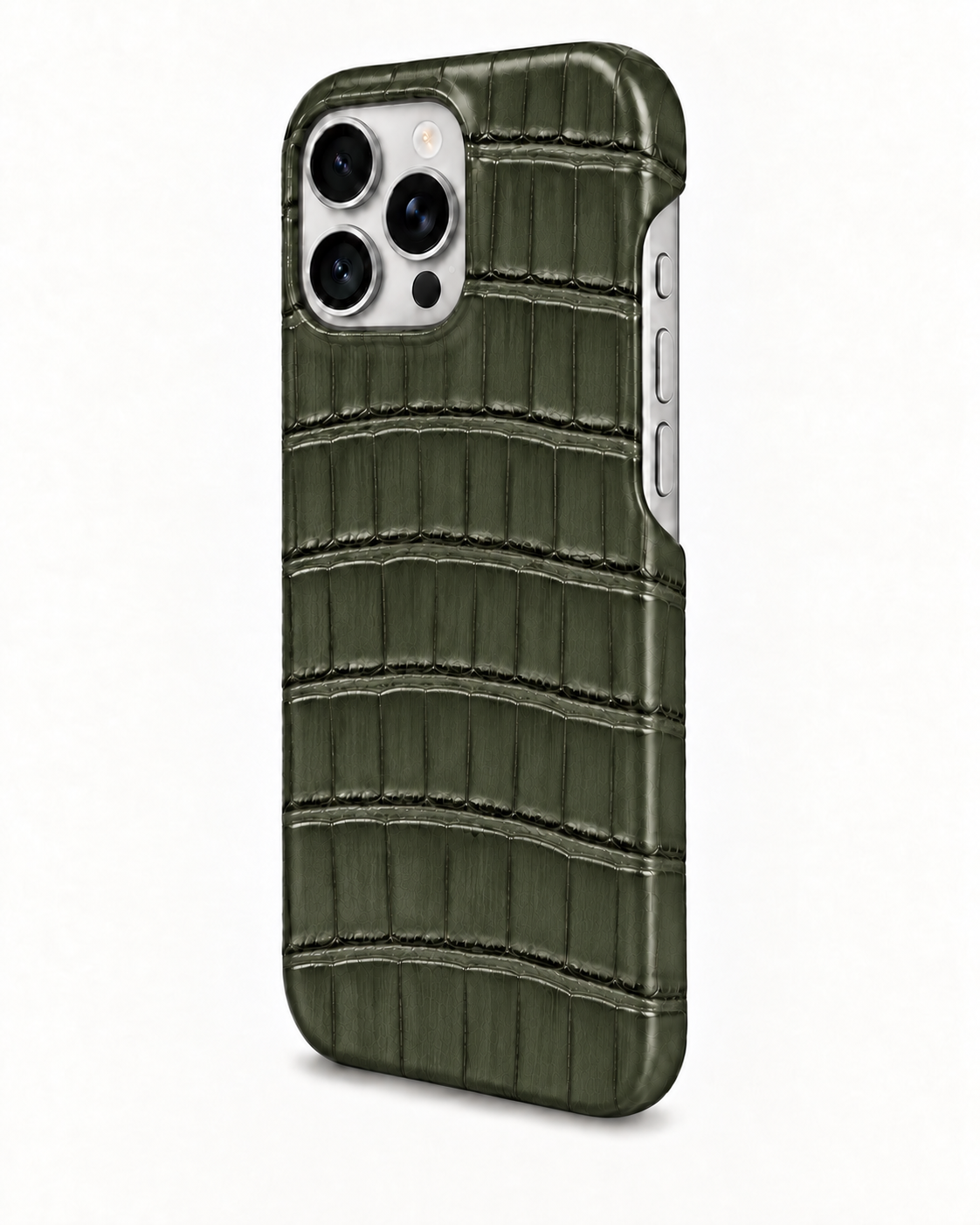 iPhone 16 Pro Max — Crocodile — Vert militaire — Voir l’image 2