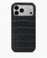 iPhone 17 Pro — Crocodile-embossed calfskin — Black — View image 1