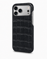 iPhone 17 Pro — Crocodile-embossed calfskin — Black — View image 2