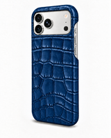 iPhone 18 Pro Max — Vitello stampato coccodrillo — Blu — Visualizza immagine 2
