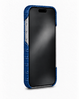 iPhone 18 Pro Max — Vitello stampato coccodrillo — Blu — Visualizza immagine 3