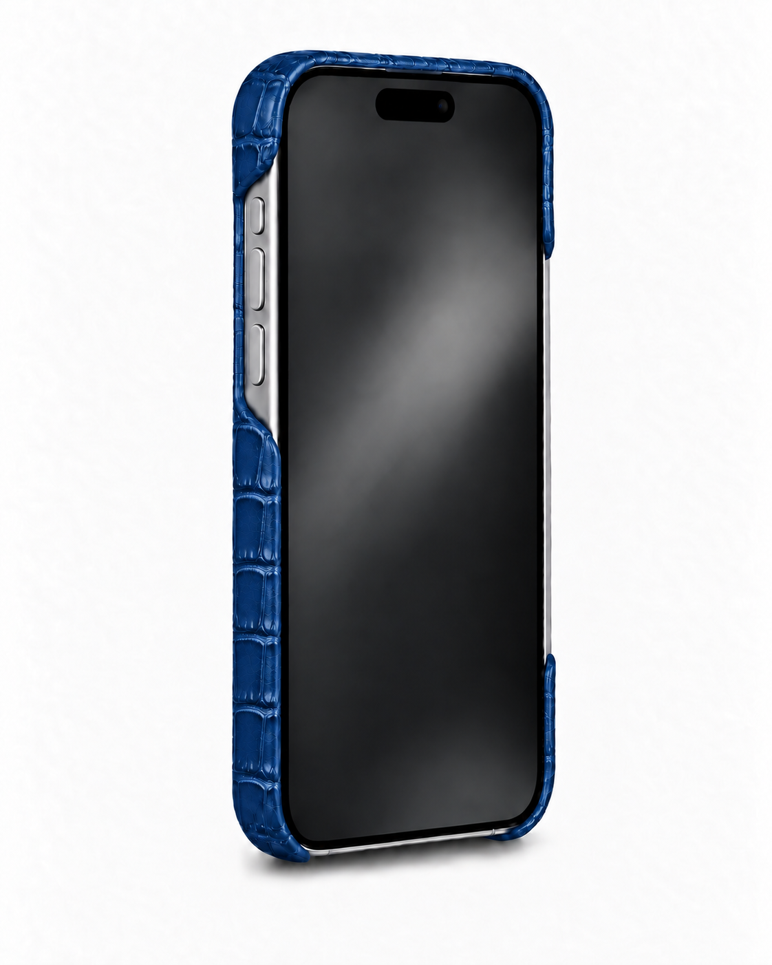 iPhone 18 Pro Max — Vitello stampato coccodrillo — Blu — Visualizza immagine 3