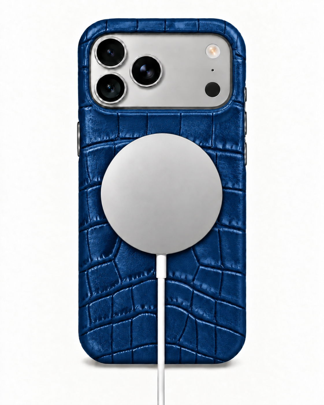 iPhone 18 Pro Max — Vitello stampato coccodrillo — Blu — Visualizza immagine 5