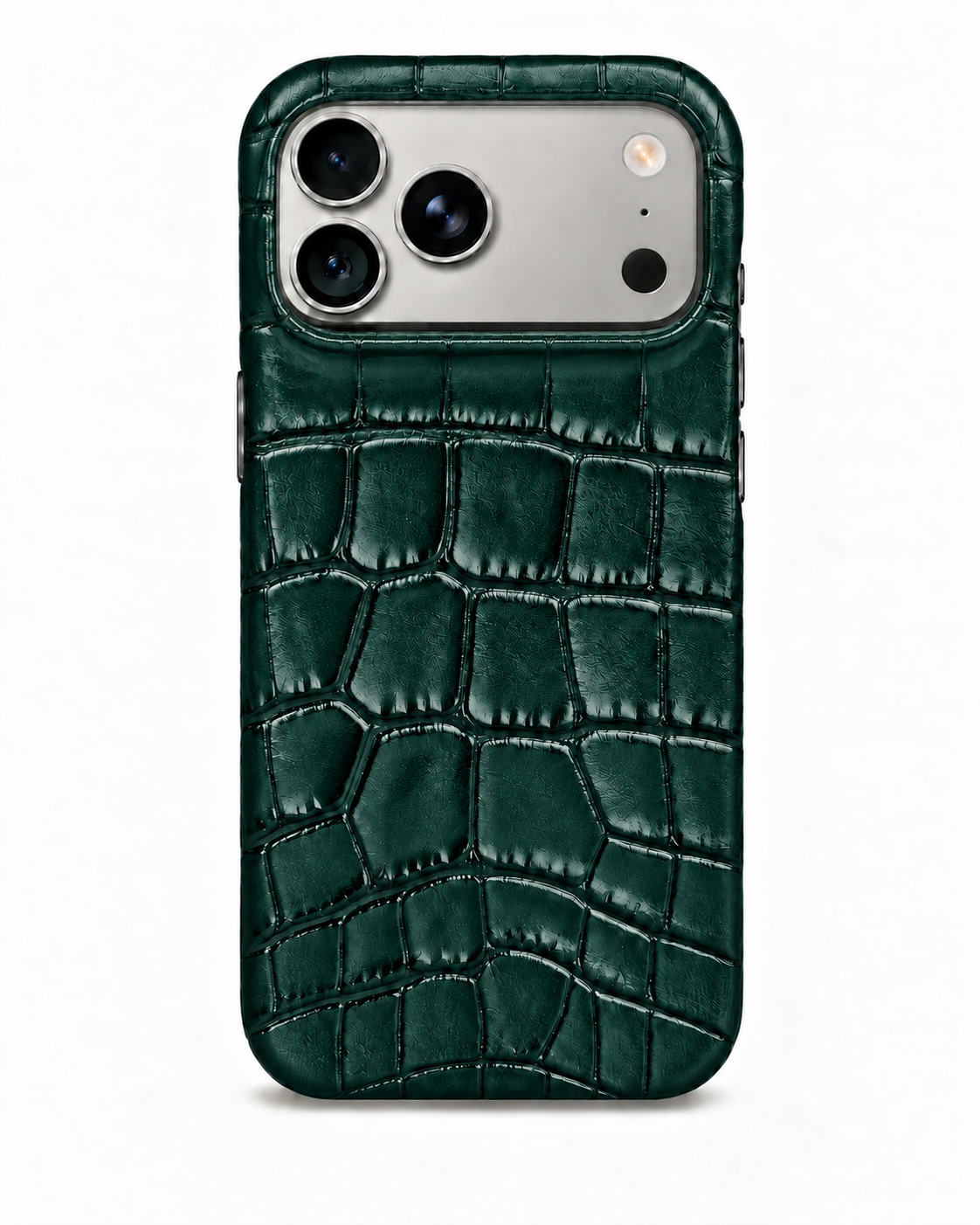 iPhone 18 Pro Max — Crocodile-embossed calfskin — Dark Green — View image 1