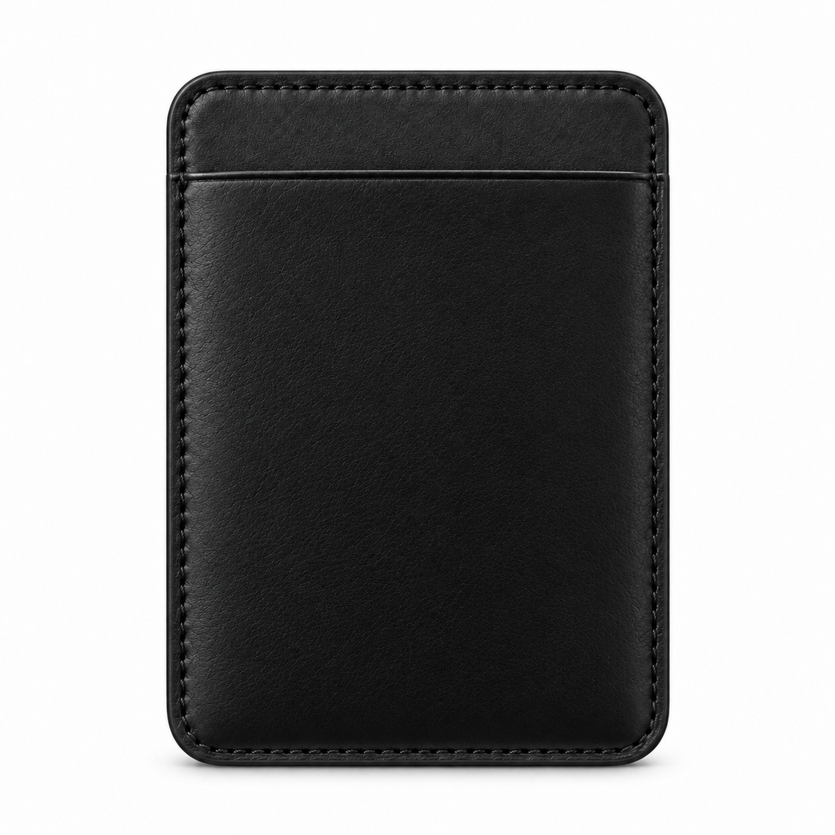 CLAN MagSafe Single Pocket card holder — smooth calfskin — Black — front