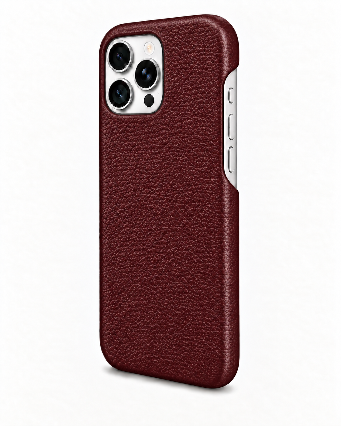 iPhone 16 Pro Max — Grained calfskin — Burgundy — View image 2