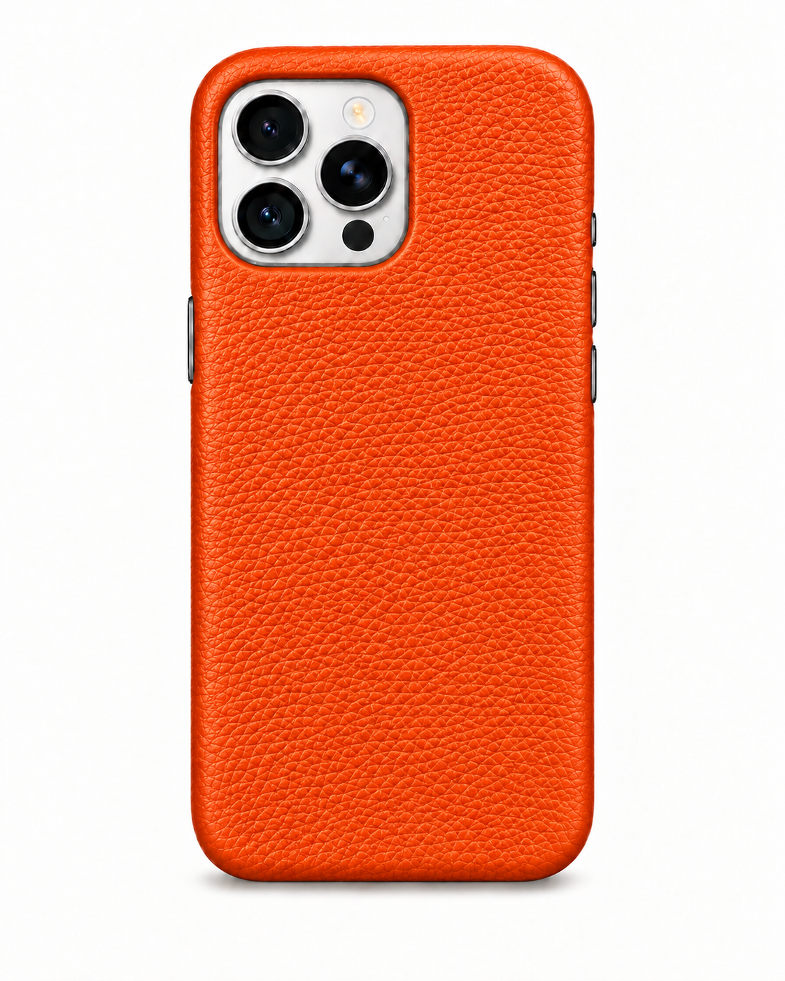 iPhone 16 Pro Max — Grained calfskin — Orange — View image 1