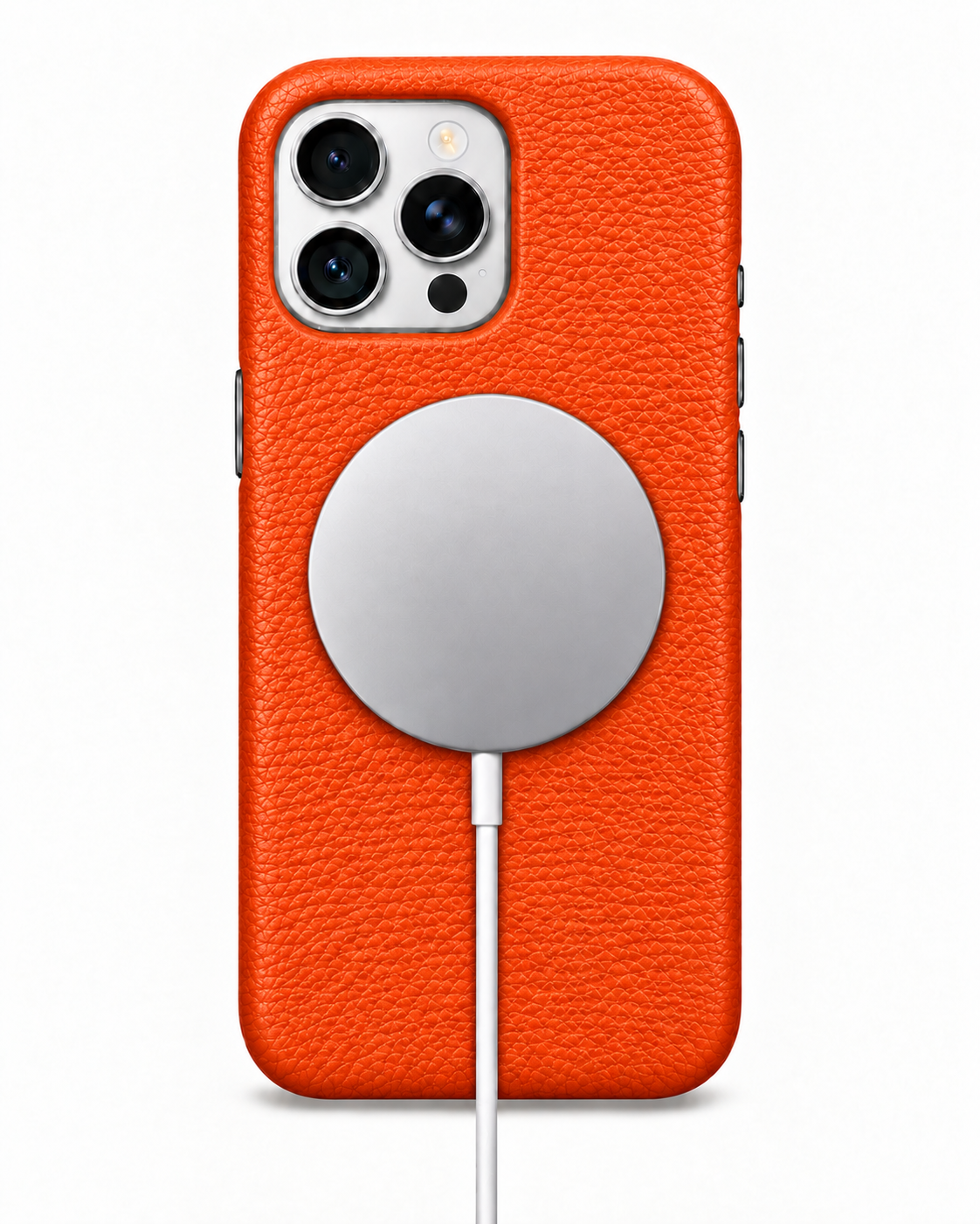 iPhone 16 Pro Max — Grained calfskin — Orange — View image 5