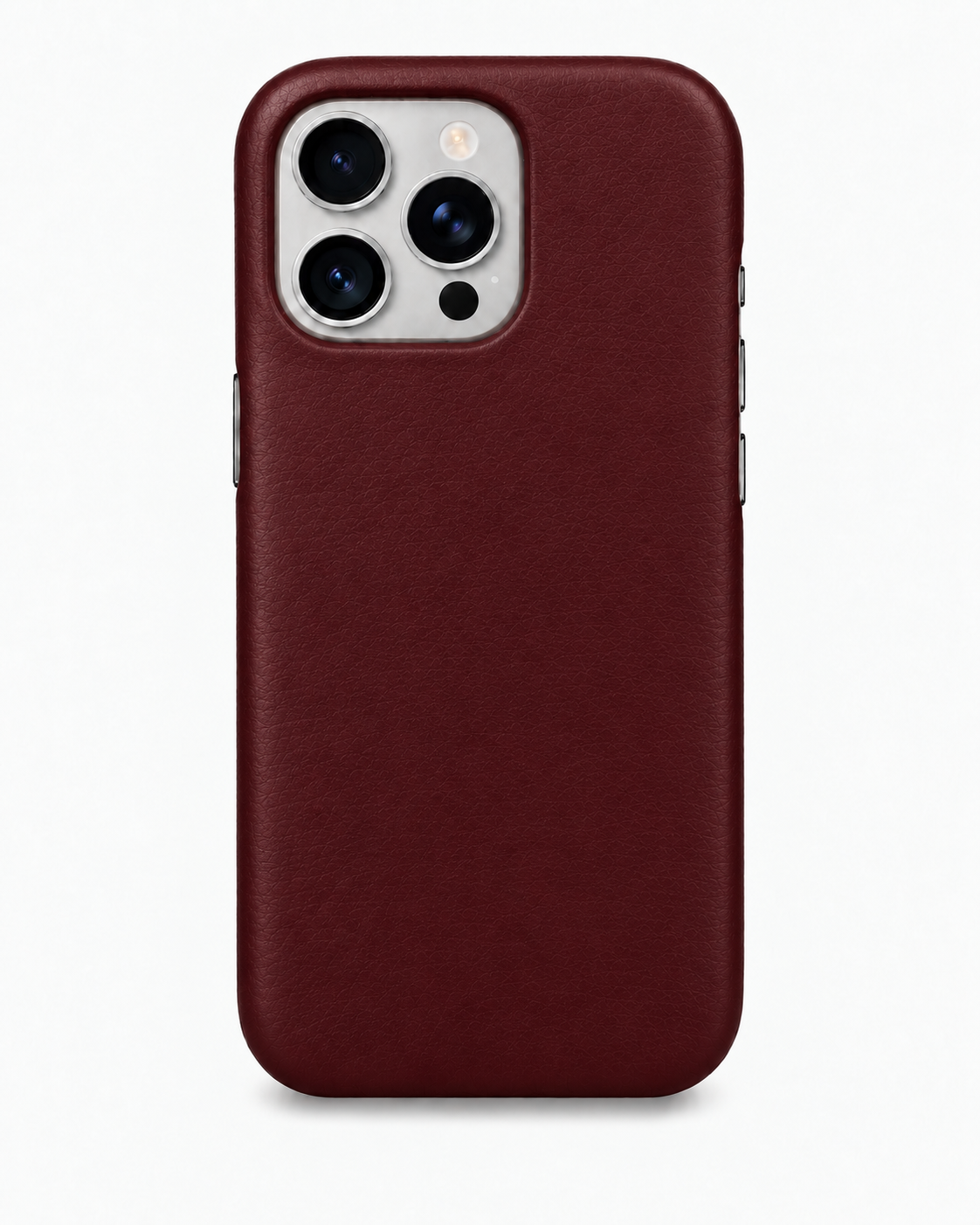 iPhone 16 Pro — Smooth calfskin — Burgundy — View image 1