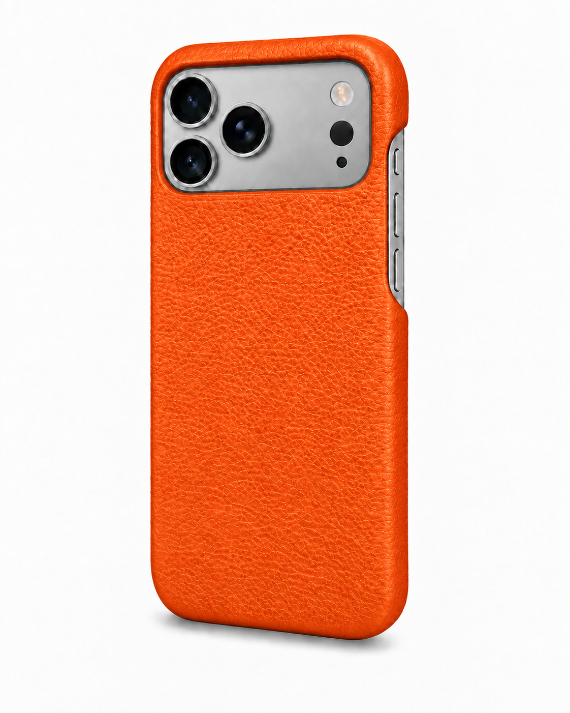 iPhone 17 Pro — Grained calfskin — Orange — View image 2