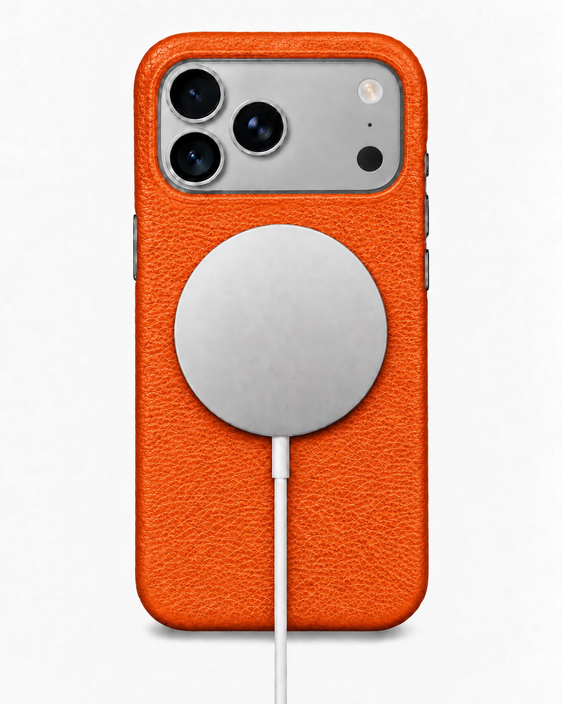 iPhone 17 Pro — Grained calfskin — Orange — View image 5