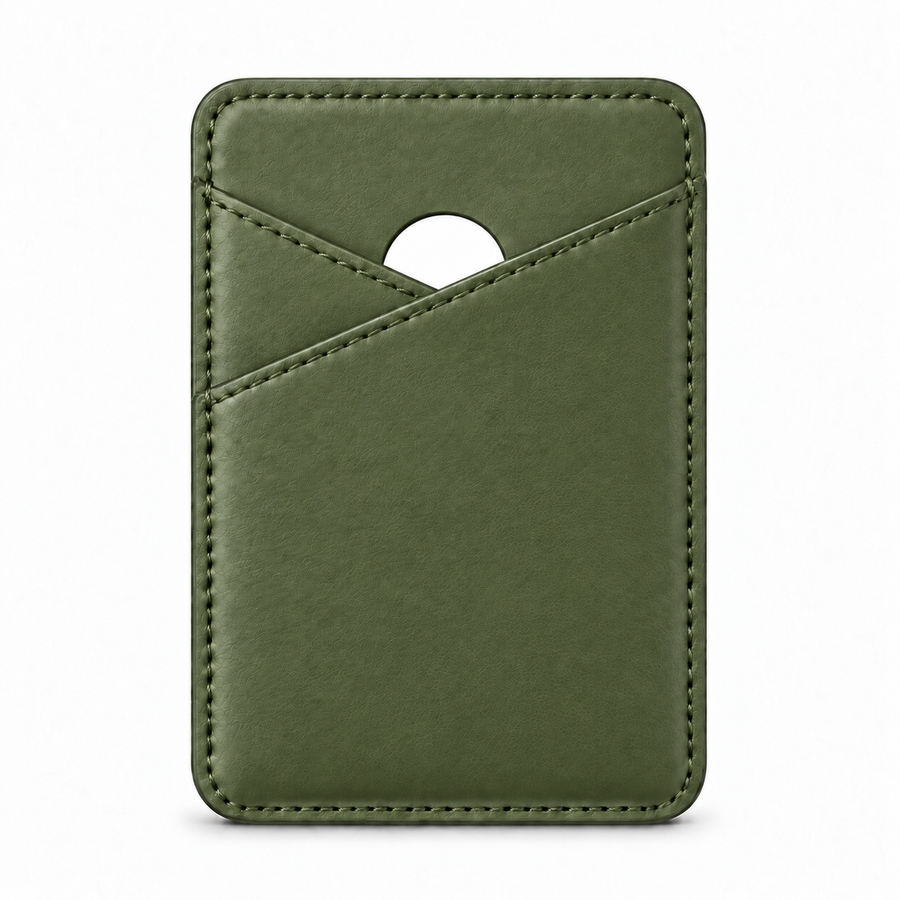 MagSafe Card Holder — Cross Pocket — Calfskin — Green