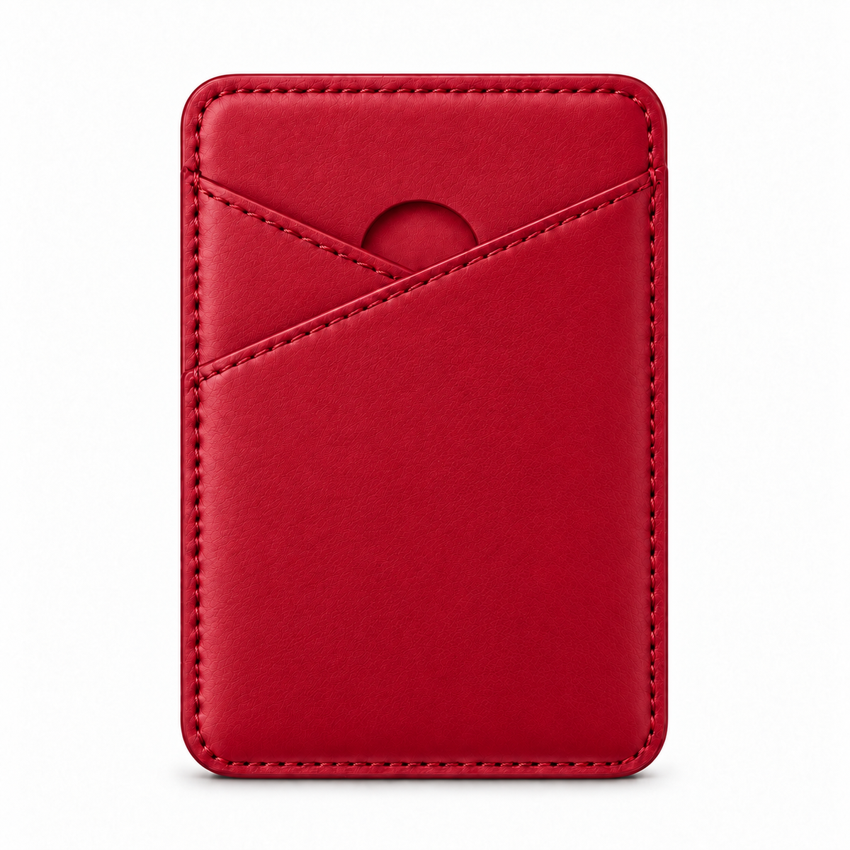 CLAN MagSafe Cross Pocket card holder — smooth calfskin — Red — front