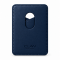MagSafe Card Holder — Cross Pocket — Crocodile Embossed Calfskin — Blue