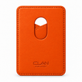 MagSafe Card Holder — Cross Pocket — Grained Calfskin — Orange