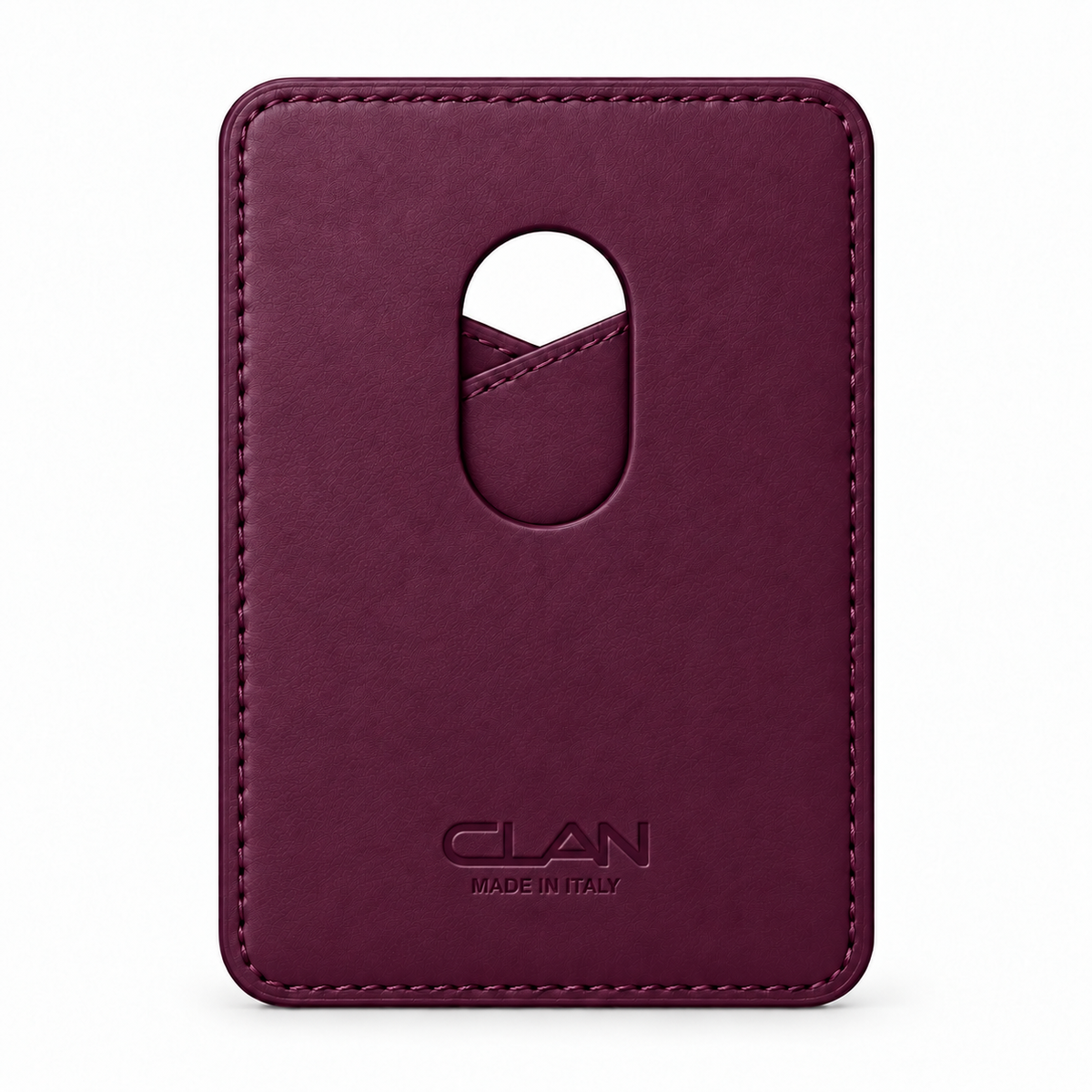 MagSafe Card Holder — Cross Pocket — Grained Calfskin — Purple