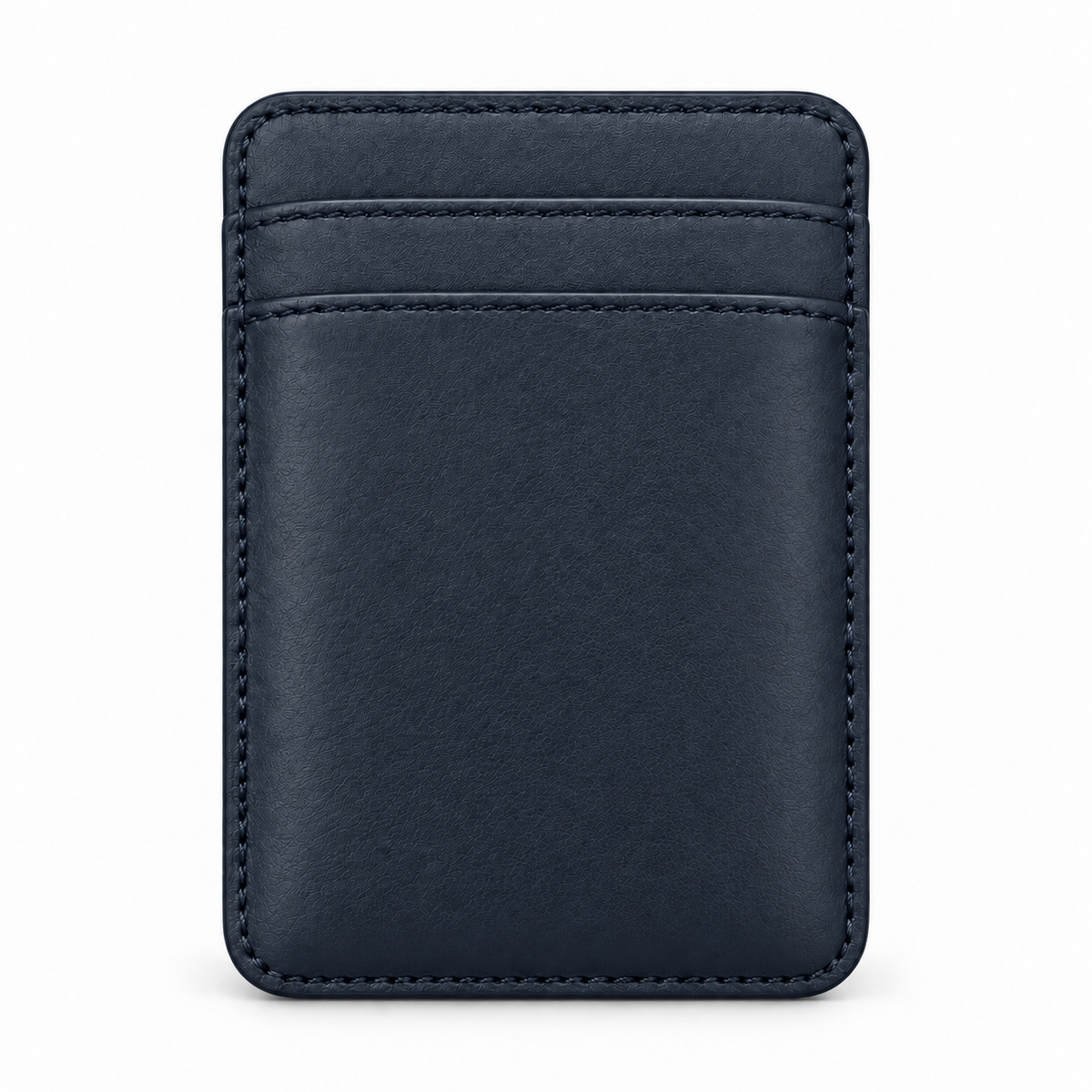 CLAN MagSafe Double Pocket card holder — smooth calfskin — Blue — front