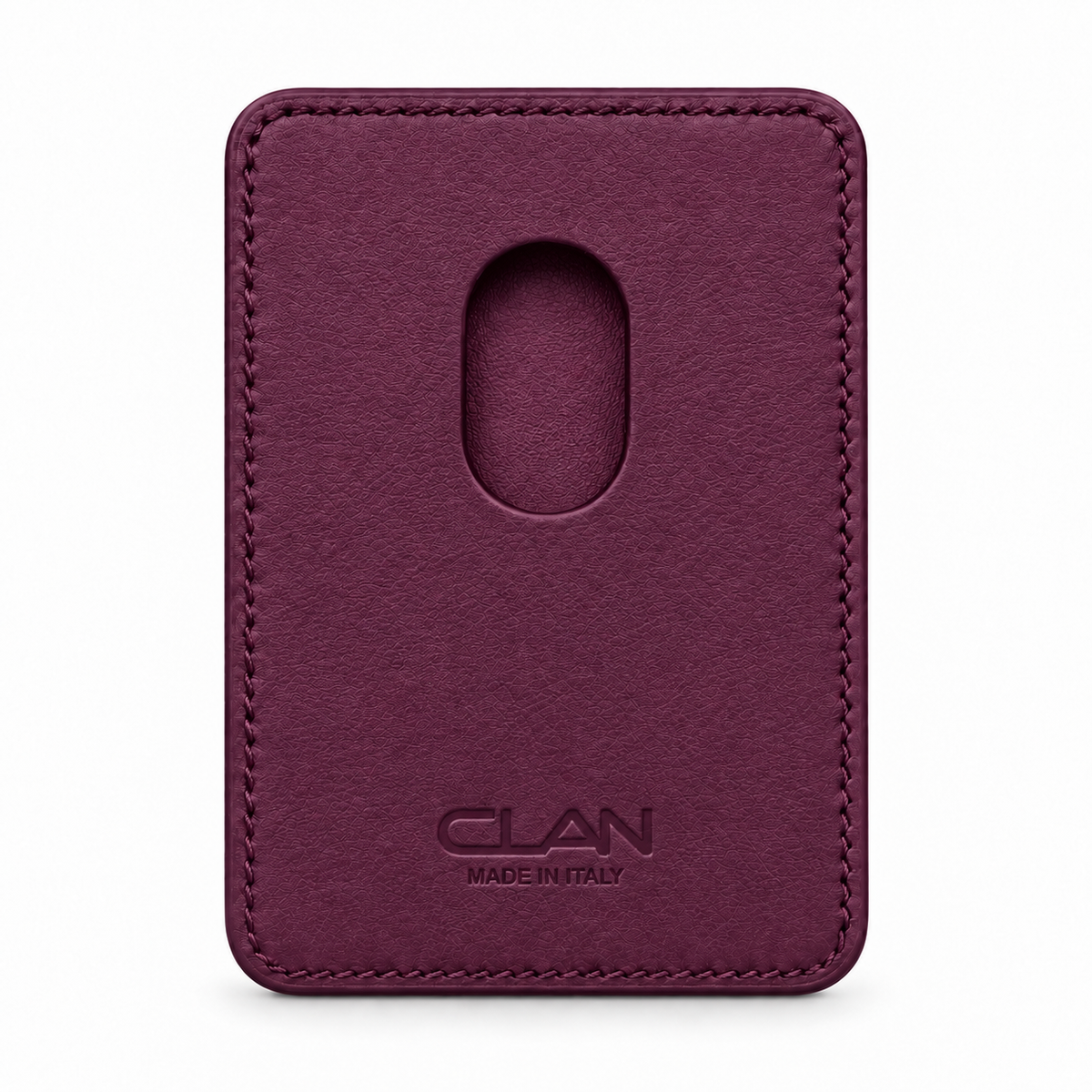 CLAN MagSafe Double Pocket card holder — smooth calfskin — Purple — back