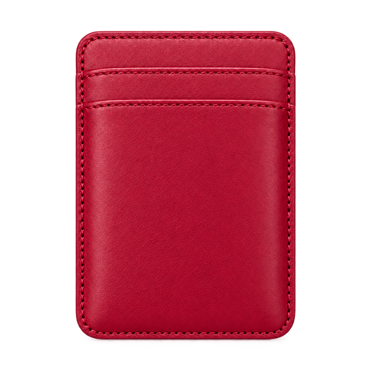 CLAN MagSafe Double Pocket card holder — smooth calfskin — Red — front