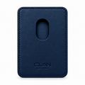 MagSafe Card Holder — Double Pocket — Crocodile Embossed Calfskin — Blue