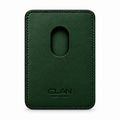 MagSafe Card Holder — Double Pocket — Crocodile Embossed Calfskin — Dark Green