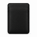 Porte-cartes MagSafe — Deux poches droites — Veau grainé — Noir