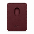 MagSafe Card Holder — Double Pocket — Grained Calfskin — Burgundy