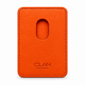 MagSafe Card Holder — Double Pocket — Grained Calfskin — Orange