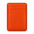MagSafe Card Holder — Double Pocket — Grained Calfskin — Orange
