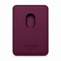 MagSafe Card Holder — Double Pocket — Grained Calfskin — Purple