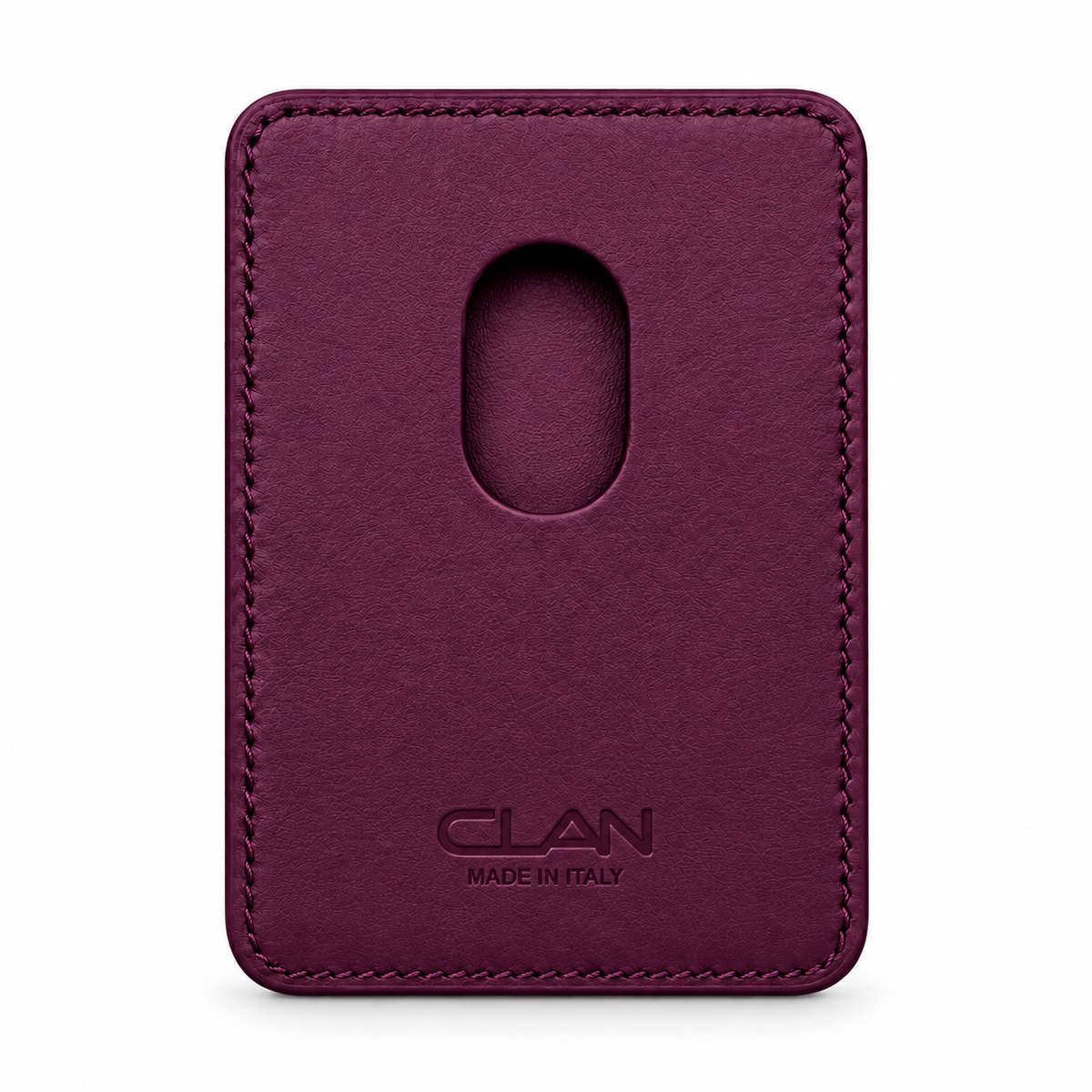 MagSafe Card Holder — Double Pocket — Grained Calfskin — Purple