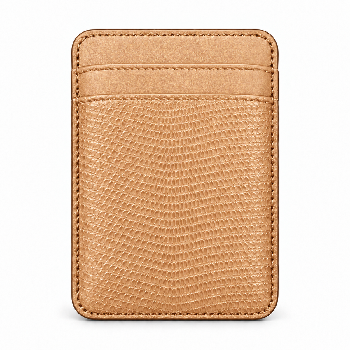 MagSafe-Kartenetuis — Double Pocket — Eidechsenleder — Beige