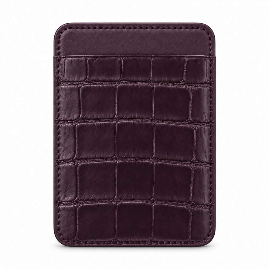 MagSafe Card Holder — Single Pocket — Alligator — Purple