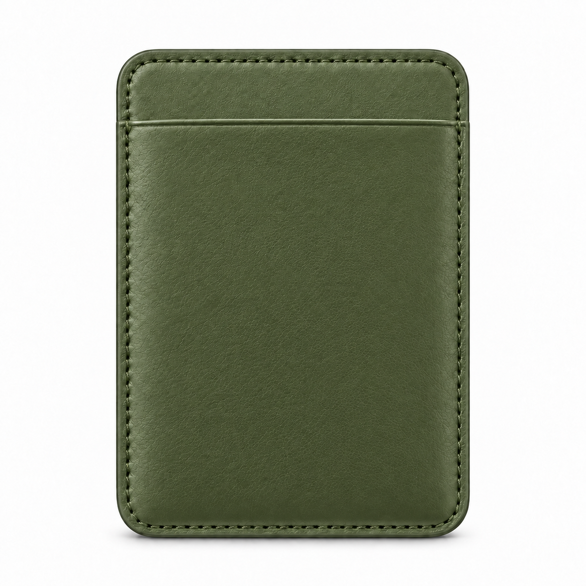 CLAN MagSafe Single Pocket card holder — smooth calfskin — Green — front