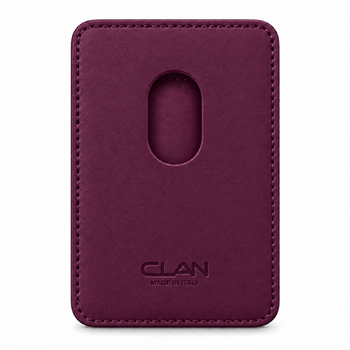 CLAN MagSafe Single Pocket card holder — smooth calfskin — Purple — back