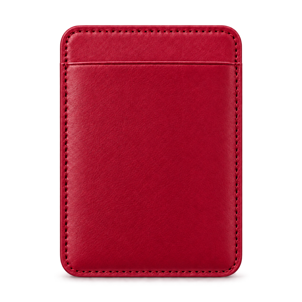 CLAN MagSafe Single Pocket card holder — smooth calfskin — Red — front
