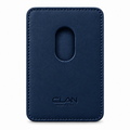 MagSafe Card Holder — Single Pocket — Crocodile Embossed Calfskin — Blue