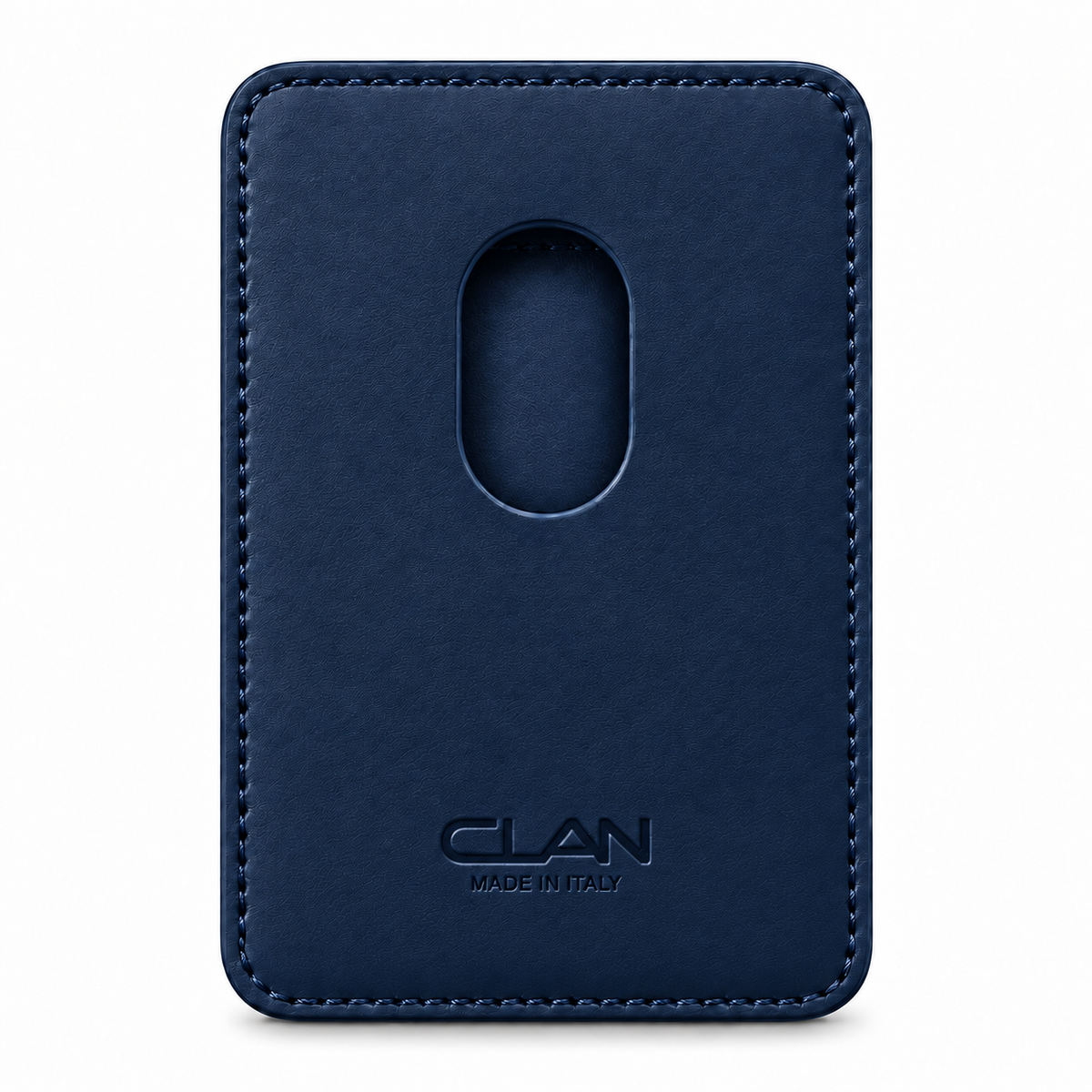 MagSafe Card Holder — Single Pocket — Crocodile Embossed Calfskin — Blue