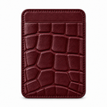 MagSafe Card Holder — Single Pocket — Crocodile Embossed Calfskin — Burgundy